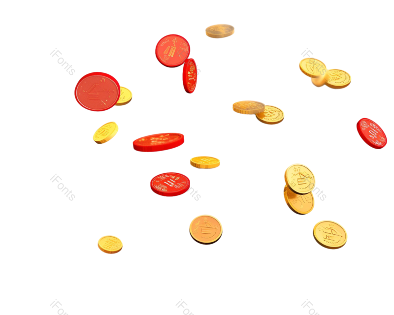 卡通图片,金币元素,简约PNG,粒子免抠素材